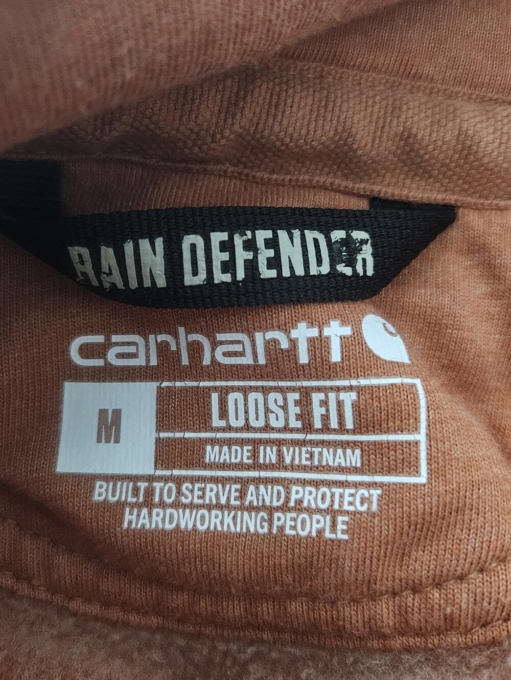 Carhartt Rain Defender Loose Fit Hooded Quarter Zip Sweatshirt Hoodie Medium M - Picture 3 of 7